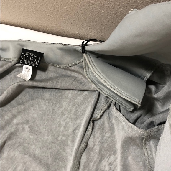 Alex Evenings Made In USA 2 Pieces Set Stretchy Glitter Printed 3/4 Sleeve 3X - Picture 4 of 16